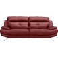Canapé 3 places en 100% tout cuir épais italien vachette DEREK, couleur bordeaux Canapé 3 places en 100% tout cuir épais italien vachette DEREK, couleur bordeaux