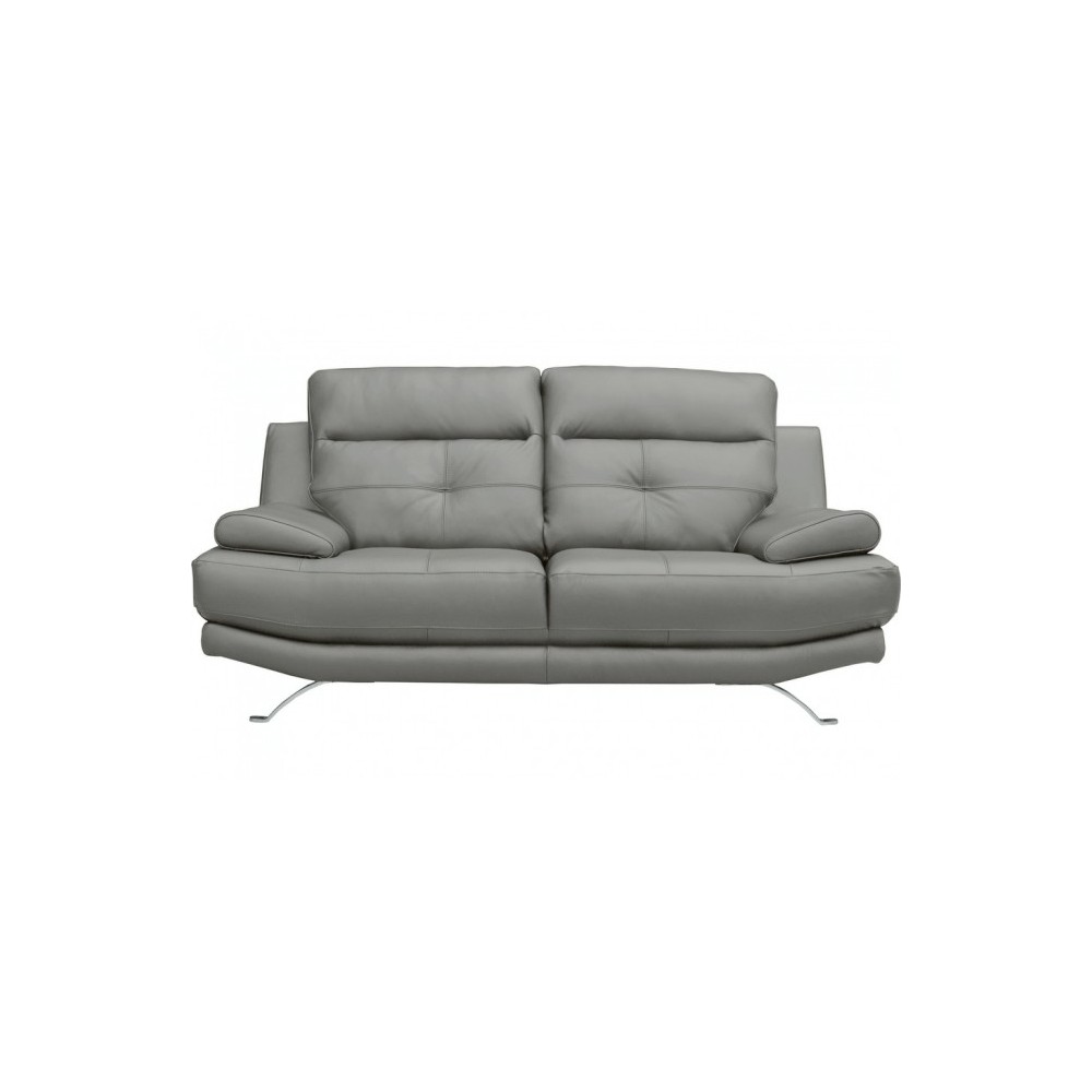 Canapé 2 places en 100% tout cuir épais italien vachette DEREK, couleur gris steel Canapé 2 places en 100% tout cuir épais italien vachette DEREK, couleur gris steel
