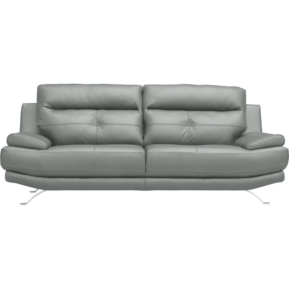 Canapé 3 places en 100% tout cuir épais italien vachette DEREK, couleur gris steel Canapé 3 places en 100% tout cuir épais italien vachette DEREK, couleur gris steel