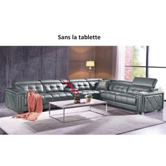 Canapé d'angle en cuir de buffle italien de luxe, 6/7 places, PRESTIGIA sur mesure personnalisé sur demande du client: sans la t