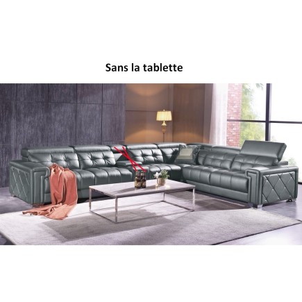 Canapé d'angle en cuir de buffle italien de luxe, 6/7 places, PRESTIGIA sur mesure personnalisé sur demande du client: sans la t