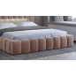 Lit 160x200 rembourré en velours luxe avec coffre et éclairage LED, marron, LANA Lit 160x200 rembourré en velours luxe avec coffre et éclairage LED, marron, LANA