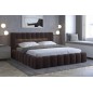 Lit 180x200 rembourré en velours luxe avec coffre et LED, chocolat, LANA Lit 180x200 rembourré en velours luxe avec coffre et LED, chocolat, LANA