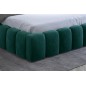 Lit 140x200 rembourré en velours luxe avec coffre et éclairage LED, vert, LANA Lit 140x200 rembourré en velours luxe avec coffre et éclairage LED, vert, LANA