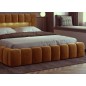 Lit 140x200 rembourré en velours luxe avec coffre et éclairage LED, couleur bronze, LANA Lit 140x200 rembourré en velours luxe avec coffre et éclairage LED, couleur bronze, LANA