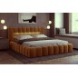 Lit 160x200 rembourré en velours luxe avec coffre et éclairage LED, couleur bronze, LANA Lit 160x200 rembourré en velours luxe avec coffre et éclairage LED, couleur bronze, LANA
