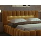 Lit 180x200 rembourré en velours luxe avec coffre et éclairage LED, bronze, LANA Lit 180x200 rembourré en velours luxe avec coffre et éclairage LED, bronze, LANA