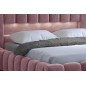 Lit 140x200 rembourré en velours luxe avec coffre et éclairage LED, rose, LANA Lit 140x200 rembourré en velours luxe avec coffre et éclairage LED, rose, LANA