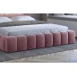Lit 180x200 rembourré en velours luxe avec coffre et éclairage LED, rose, LANA Lit 180x200 rembourré en velours luxe avec coffre et éclairage LED, rose, LANA