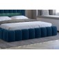 Lit 160x200 rembourré en velours luxe avec coffre et éclairage LED, bleu, LANA Lit 160x200 rembourré en velours luxe avec coffre et éclairage LED, bleu, LANA