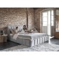 Lit 140x200 rembourré en velours luxe avec coffre et éclairage LED, gris, LANA Lit 140x200 rembourré en velours luxe avec coffre et éclairage LED, gris, LANA