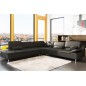 Canapé d'angle en cuir italien 6/7 places PLENITUDE, noir Canapé d'angle en cuir italien 6/7 places PLENITUDE, noir
