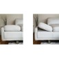 Canapé d'angle en cuir italien 6/7 places IZEN, blanc, version LUXE, angle droit