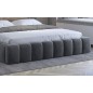 Lit 140x200 rembourré en velours luxe avec coffre et éclairage LED, gris foncé, LANA Lit 140x200 rembourré en velours luxe avec coffre et éclairage LED, gris foncé, LANA