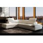 - Canapé d'angle en cuir italien 6/7 places IZEN, blanc, version LUXE, angle gauche - Canapé d'angle en cuir italien 6/7 places IZEN, blanc, version LUXE, angle gauche