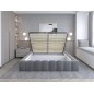 Lit 180x200 rembourré en velours luxe avec coffre et éclairage LED, gris foncé, LANA Lit 180x200 rembourré en velours luxe avec coffre et éclairage LED, gris foncé, LANA