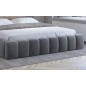 Lit 180x200 rembourré en velours luxe avec coffre et éclairage LED, gris foncé, LANA Lit 180x200 rembourré en velours luxe avec coffre et éclairage LED, gris foncé, LANA