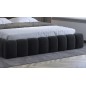 Lit 140x200 rembourré en velours luxe avec coffre et éclairage LED, anthracite, LANA Lit 140x200 rembourré en velours luxe avec coffre et éclairage LED, anthracite, LANA