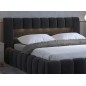 Lit 160x200 rembourré en velours luxe avec coffre et éclairage LED, anthracite, LANA Lit 160x200 rembourré en velours luxe avec coffre et éclairage LED, anthracite, LANA