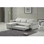 Canapé d'angle convertible en cuir buffle italien 5 places, ALLURE, blanc, angle gauche Canapé d'angle convertible en cuir buffle italien 5 places, ALLURE, blanc, angle gauche