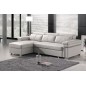 Canapé d'angle convertible en cuir buffle italien 5 places, ALLURE, blanc, angle gauche Canapé d'angle convertible en cuir buffle italien 5 places, ALLURE, blanc, angle gauche