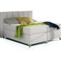 Ensemble boxspring complet tête de lit + sommiers + matelas + surmatelas BASSANO - en simili cuir blanc cassé - 140x200 cm Ensemble boxspring complet tête de lit + sommiers + matelas + surmatelas BASSANO - en simili cuir blanc cassé - 140x200 cm
