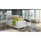 Ensemble boxspring complet tête de lit + sommiers + matelas + surmatelas BASSANO - en simili cuir blanc cassé - 140x200 cm Ensemble boxspring complet tête de lit + sommiers + matelas + surmatelas BASSANO - en simili cuir blanc cassé - 140x200 cm