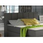 Ensemble boxspring complet tête de lit + sommiers + matelas + surmatelas BASSANO - en simili cuir gris foncé - 140x200 cm Ensemble boxspring complet tête de lit + sommiers + matelas + surmatelas BASSANO - en simili cuir gris foncé - 140x200 cm
