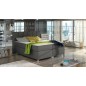 Ensemble boxspring complet tête de lit + sommiers + matelas + surmatelas BASSANO - en simili cuir gris foncé - 140x200 cm Ensemble boxspring complet tête de lit + sommiers + matelas + surmatelas BASSANO - en simili cuir gris foncé - 140x200 cm