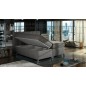 Ensemble boxspring complet tête de lit + sommiers + matelas + surmatelas BASSANO - en simili cuir beige - 140x200 cm