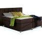 Ensemble boxspring complet tête de lit + sommiers + matelas + surmatelas BASSANO - en simili cuir chocolat - 140x200 cm Ensemble boxspring complet tête de lit + sommiers + matelas + surmatelas BASSANO - en simili cuir chocolat - 140x200 cm