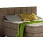 Ensemble boxspring complet tête de lit + sommiers + matelas + surmatelas BASSANO - en tissu marron chiné - 160x200 cm Ensemble boxspring complet tête de lit + sommiers + matelas + surmatelas BASSANO - en tissu marron chiné - 160x200 cm