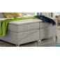 Ensemble boxspring complet tête de lit + sommiers + matelas + surmatelas BASSANO - en tissu gris chiné - 140x200 cm Ensemble boxspring complet tête de lit + sommiers + matelas + surmatelas BASSANO - en tissu gris chiné - 140x200 cm