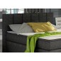 Ensemble boxspring complet tête de lit + sommiers + matelas + surmatelas BASSANO - en tissu gris-noir - 140x200 cm Ensemble boxspring complet tête de lit + sommiers + matelas + surmatelas BASSANO - en tissu gris-noir - 140x200 cm