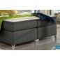 Ensemble boxspring complet tête de lit + sommiers + matelas + surmatelas BASSANO - en tissu gris-noir - 140x200 cm Ensemble boxspring complet tête de lit + sommiers + matelas + surmatelas BASSANO - en tissu gris-noir - 140x200 cm