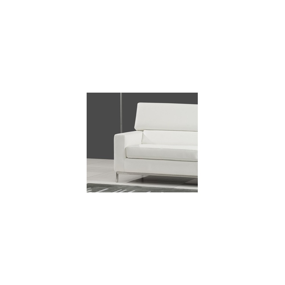 Fauteuil 1 place en cuir italien XENIA, blanc Fauteuil 1 place en cuir italien XENIA, blanc