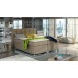 Ensemble boxspring complet tête de lit + sommiers + matelas + surmatelas BASSANO - en tissu marron chiné - 140x200 cm Ensemble boxspring complet tête de lit + sommiers + matelas + surmatelas BASSANO - en tissu marron chiné - 140x200 cm