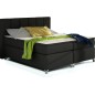 Ensemble boxspring complet tête de lit + sommiers + matelas + surmatelas BASSANO - en tissu noir - 140x200 cm Ensemble boxspring complet tête de lit + sommiers + matelas + surmatelas BASSANO - en tissu noir - 140x200 cm
