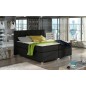 Ensemble boxspring complet tête de lit + sommiers + matelas + surmatelas BASSANO - en tissu noir - 140x200 cm Ensemble boxspring complet tête de lit + sommiers + matelas + surmatelas BASSANO - en tissu noir - 140x200 cm
