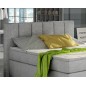 Ensemble boxspring complet tête de lit + sommiers + matelas + surmatelas BASSANO - en tissu gris - 140x200 cm Ensemble boxspring complet tête de lit + sommiers + matelas + surmatelas BASSANO - en tissu gris - 140x200 cm