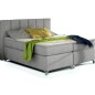Ensemble boxspring complet tête de lit + sommiers + matelas + surmatelas BASSANO - en tissu gris - 160x200 cm Ensemble boxspring complet tête de lit + sommiers + matelas + surmatelas BASSANO - en tissu gris - 160x200 cm