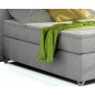 Ensemble boxspring complet tête de lit + sommiers + matelas + surmatelas BASSANO - en tissu gris - 160x200 cm Ensemble boxspring complet tête de lit + sommiers + matelas + surmatelas BASSANO - en tissu gris - 160x200 cm