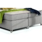 Ensemble boxspring complet tête de lit + sommiers + matelas + surmatelas BASSANO - en tissu gris - 180x200 cm Ensemble boxspring complet tête de lit + sommiers + matelas + surmatelas BASSANO - en tissu gris - 180x200 cm
