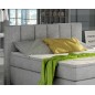 Ensemble boxspring complet tête de lit + sommiers + matelas + surmatelas BASSANO - en tissu gris - 180x200 cm Ensemble boxspring complet tête de lit + sommiers + matelas + surmatelas BASSANO - en tissu gris - 180x200 cm