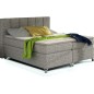 Ensemble boxspring complet tête de lit + sommiers + matelas + surmatelas BASSANO - en tissu gris chiné - 180x200 cm Ensemble boxspring complet tête de lit + sommiers + matelas + surmatelas BASSANO - en tissu gris chiné - 180x200 cm