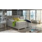 Ensemble boxspring complet tête de lit + sommiers + matelas + surmatelas BASSANO - en tissu gris chiné - 180x200 cm Ensemble boxspring complet tête de lit + sommiers + matelas + surmatelas BASSANO - en tissu gris chiné - 180x200 cm