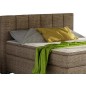 Ensemble boxspring complet tête de lit + sommiers + matelas + surmatelas BASSANO - en tissu marron chiné - 180x200 cm Ensemble boxspring complet tête de lit + sommiers + matelas + surmatelas BASSANO - en tissu marron chiné - 180x200 cm