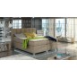 Ensemble boxspring complet tête de lit + sommiers + matelas + surmatelas BASSANO - en tissu marron chiné - 180x200 cm Ensemble boxspring complet tête de lit + sommiers + matelas + surmatelas BASSANO - en tissu marron chiné - 180x200 cm