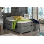 Ensemble boxspring complet tête de lit + sommiers + matelas + surmatelas BASSANO - en tissu gris foncé - 160x200 cm Ensemble boxspring complet tête de lit + sommiers + matelas + surmatelas BASSANO - en tissu gris foncé - 160x200 cm