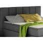 Ensemble boxspring complet tête de lit + sommiers + matelas + surmatelas BASSANO - en tissu gris foncé - 160x200 cm Ensemble boxspring complet tête de lit + sommiers + matelas + surmatelas BASSANO - en tissu gris foncé - 160x200 cm